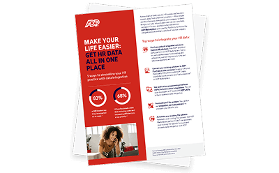 ADP Marketplace HR infographic cover: five ways to integrate your HR data and make your life easier